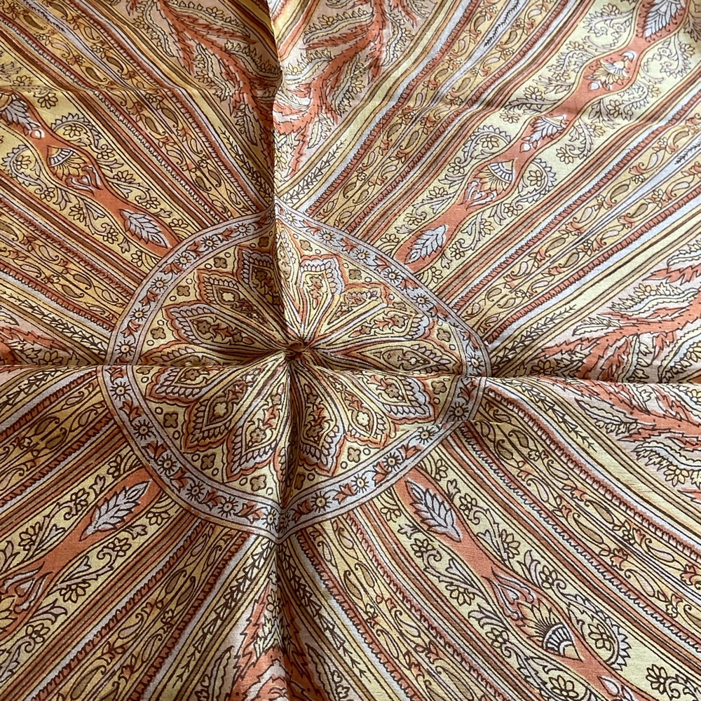 PRINCE SILKS 100% Silk Scarf - Made in Kashmir Gorgeous Fall Colors 40 x 40” NWT - Picture 2 of 10